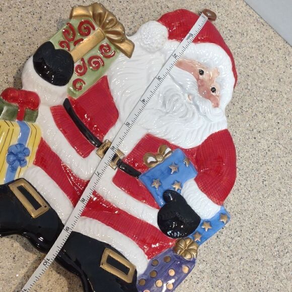 👍 Fitz and Floyd Santa Christmas Plate. C7 - Picture 2 of 6